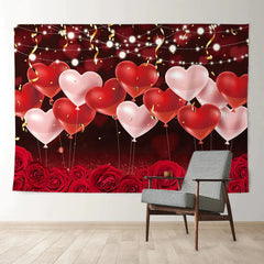 Aperturee - Herzballon mit Rose Happy Valentine Hintergrund