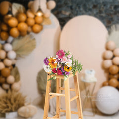 Aperturee - Khaki Luftballons Wand Geburtstags Fotografie Hintergrund