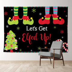 Aperturee - Lets Get Up Elfed Up Schneeflocken Weihnachtshintergrund