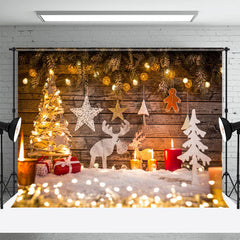 Aperturee - Heller Holz Glitzer Fotoautomaten Weihnachtshintergrund