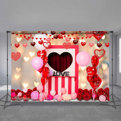 Aperturee - Liebesthema rosa Luftballons Valentinstag Fotohintergrund