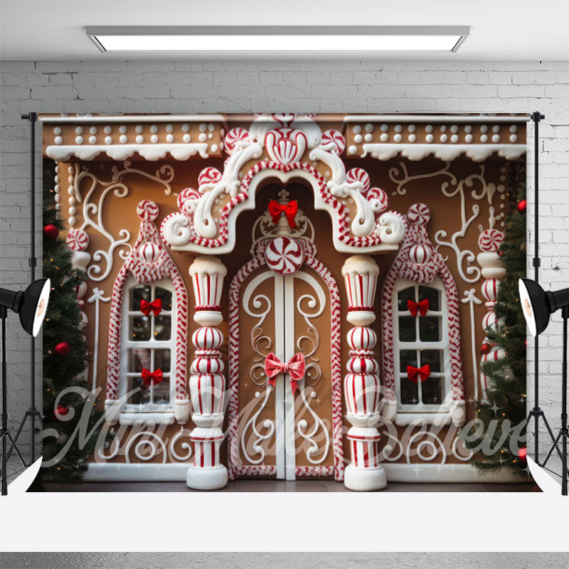 Aperturee - Luxus Lebkuchen Süßigkeitshaus Weihnachtshintergrund
