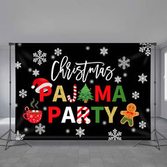 Aperturee - Pyjama Party Schneeflocken Schwarz Weihnachtshintergrund