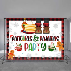 Aperturee - Pfannkuchen Pyjama Rot Weiß Weihnachtsparty Hintergrund