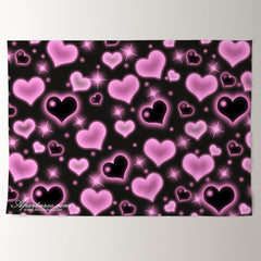 Aperturee - Hot Pink Black Heart Einfache Valentinstag Hintergrund