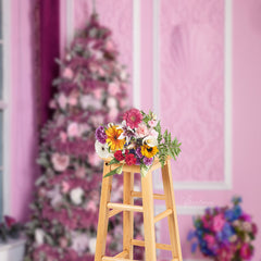 Aperturee - Rosa Weihnachtsbaum Geschenke Foto Shooting Hintergrund