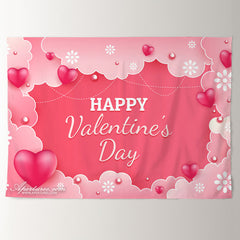 Aperturee - Rosa Herz Thema „Happy Valentines Day“ Fotohintergrund