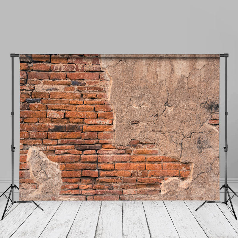 Aperturee – Retro Fotografie Hintergrund mit rissiger roter Backsteinmauer