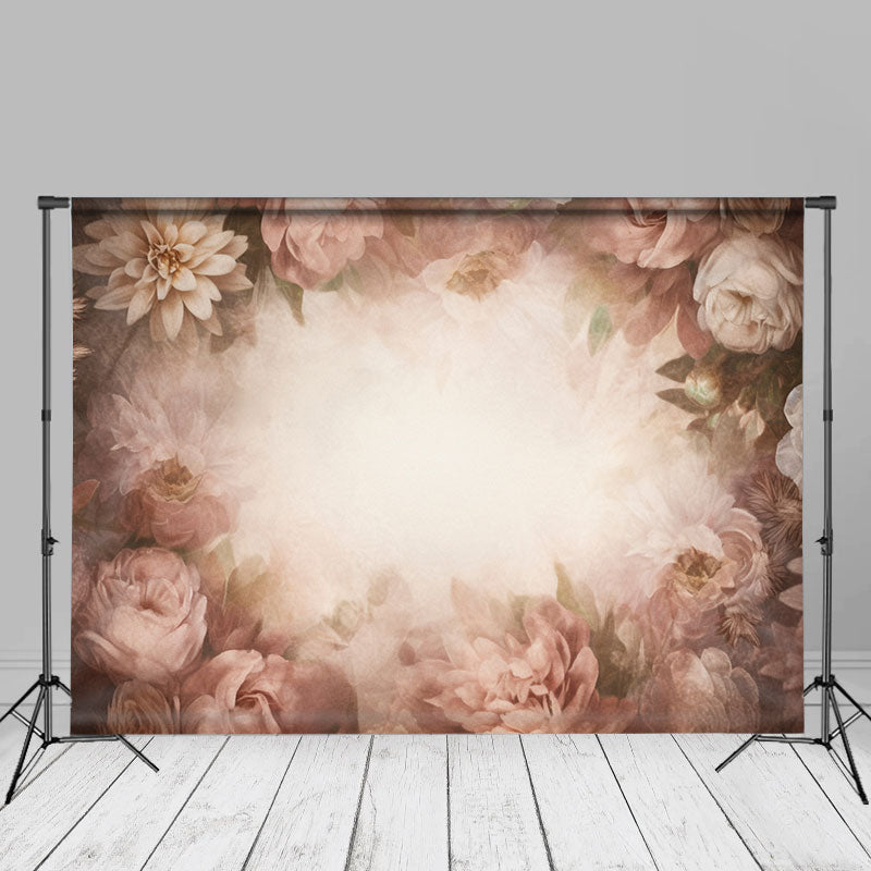 Aperturee - Retro Khaki Floral Fine Art Floral Photo Booth Hintergrund