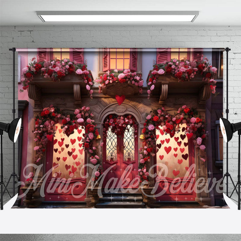 Aperturee - Romantische Hausfenster Rosen Valentinstag Hintergrund