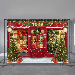 Aperturee - Schneit Licht Toys Store Bäume Weihnachtskulisse