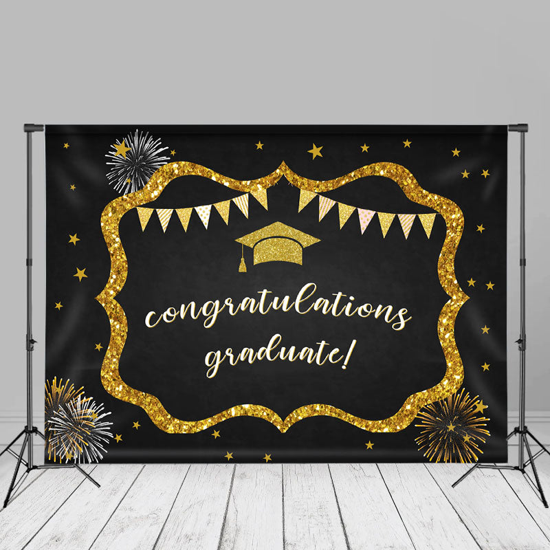 Aperturee - Stars Sparks Gold Schwarz Grad Photo Booth Hintergrund