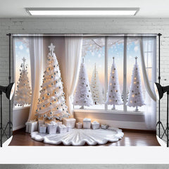 Aperturee - Weiße Weihnachtsbaum Fenster Fotoshooting Hintergrund