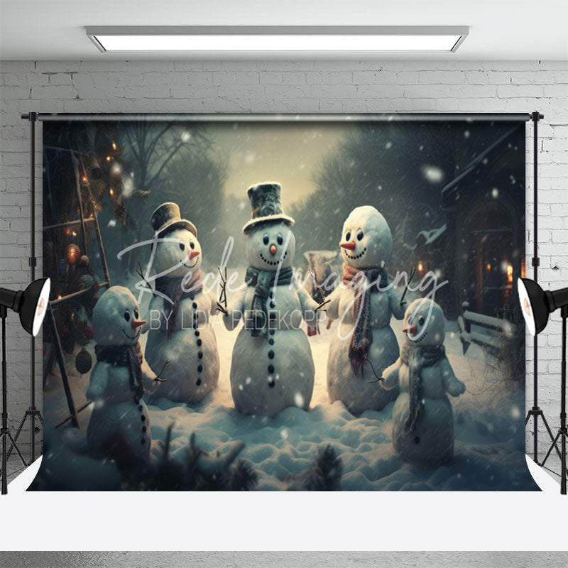 Aperturee - Winter Schneemann Weihnachtshintergrund für Foto