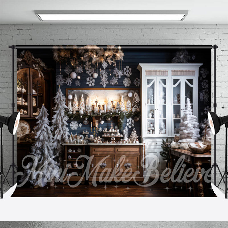 Aperturee - Holzschrank Schneeflocke Kiefer Weihnachtshintergrund