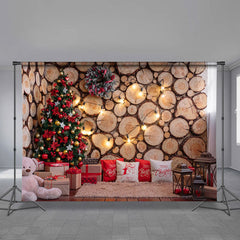 Aperturee - Holzpfahl Wandbaum Weihnachtskulisse für Deko